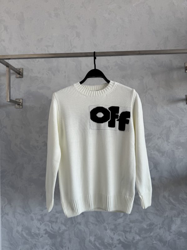 Off-White Erkek Beyaz Premium Kazak 2025