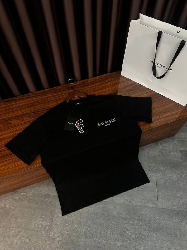 Balmain Paris Erkek Siyah T-Shirt Premium 2025