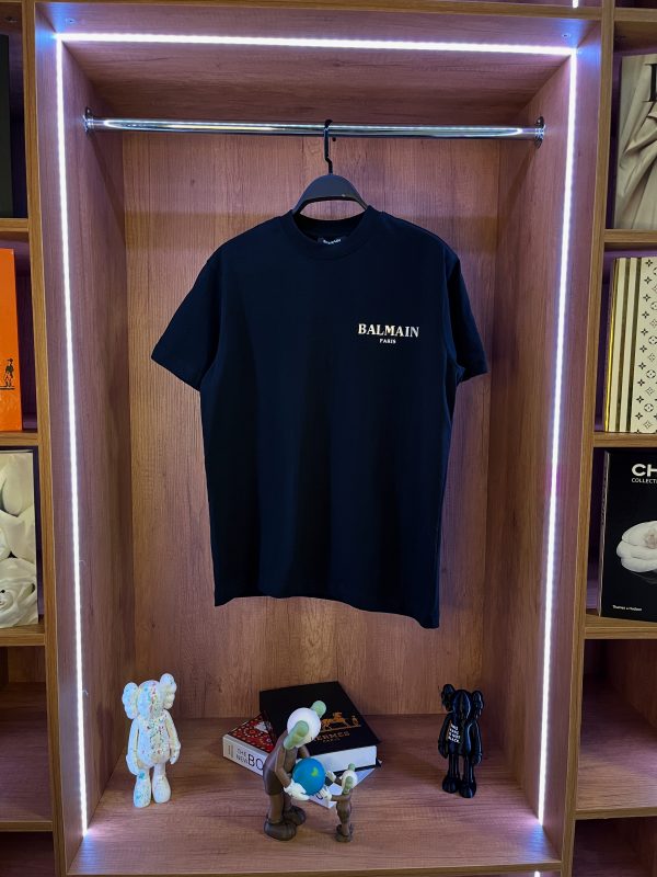 Balmain Paris Erkek Siyah T-Shirt Premium 2025